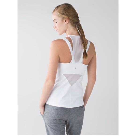 Lululemon White Running in the City Tank  - size 6 - Picture 8 of 9